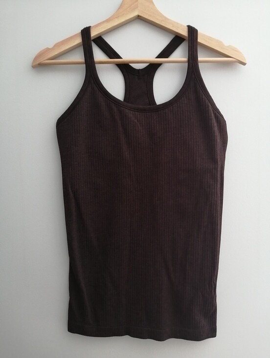 lululemon athletica Tops - Lululemon Ebb To Street Brown Ribbed Racerback Tank Size 8